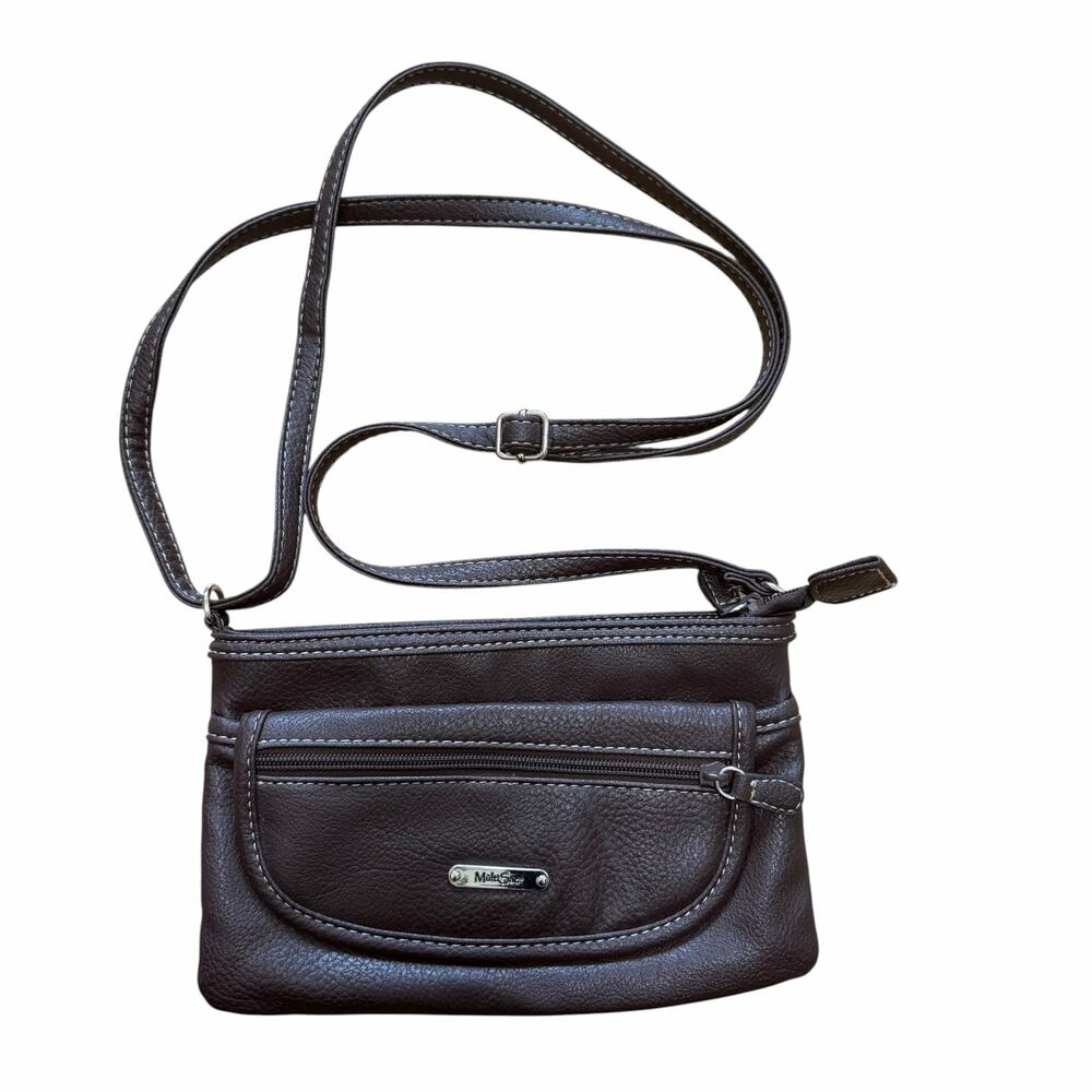 MultiSac Brown Faux Leather Crossbody Bag